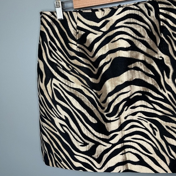 NWT Banana Republic Eclat Brocade Mini Skirt Metallic Gold Zebra - Picture 9 of 12
